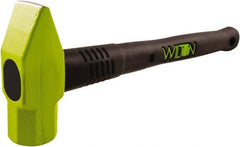 Wilton - 3 Lb Head Drop Forged Steel Ball Pein Hammer - Steel Handle with Grip, 16" OAL, Steel Rods Throughout for Added Strength - Exact Tooling