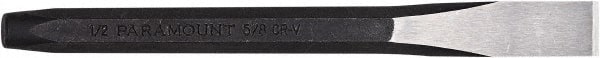 Paramount - 6-3/4" OAL x 5/8" Blade Width Cold Chisel - 5/8" Tip, 1/2" Stock, Steel Handle - Exact Tooling