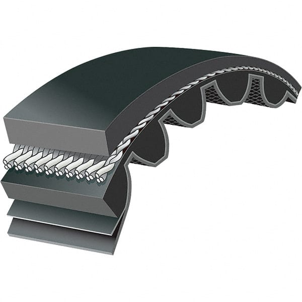Bando - Section 8M, 1.181" Wide, 35" Outside Length, Timing Belt - Neoprene Rubber, Black, Classic Cogged - Exact Tooling