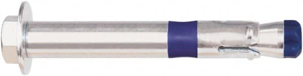 Powers Fasteners - 3/4" Diam, 3/4" Drill, 4-1/4" OAL, 1-1/8" Min Embedment Sleeve Concrete Anchor - Carbon Steel, Zinc-Plated Finish, Hex Head, Hex Drive - Exact Tooling