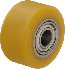 Blickle - 1-3/8 Inch Diameter x 1-1/16 Inch Wide, Polyurethane-Elastomer Blickle Extrathane Caster Wheel - 220 Lb. Capacity, 1/4 Inch Axle Diameter, Ball Bearing - Exact Tooling