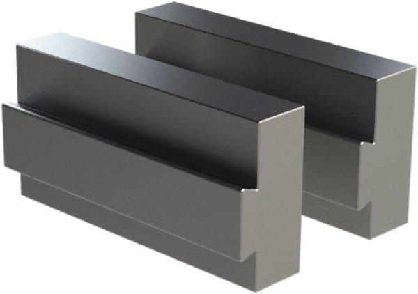 CarveSmart - 1" Wide x 2-1/4" High x 1" Thick, Flat/No Step Vise Jaw - Soft, Aluminum, Fixed Jaw, Compatible with 6" Vises - Exact Tooling