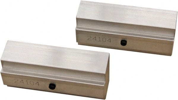 CarveSmart - 1" Wide x 1.71" High x 1" Thick, Flat/No Step Vise Jaw - Soft, Aluminum, Fixed Jaw, Compatible with 6" Vises - Exact Tooling