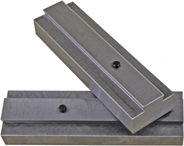 CarveSmart - 3/4" Wide x 1.71" High x 3/4" Thick, Flat/No Step Vise Jaw - Soft, Ductile Iron, Fixed Jaw, Compatible with 6" Vises - Exact Tooling