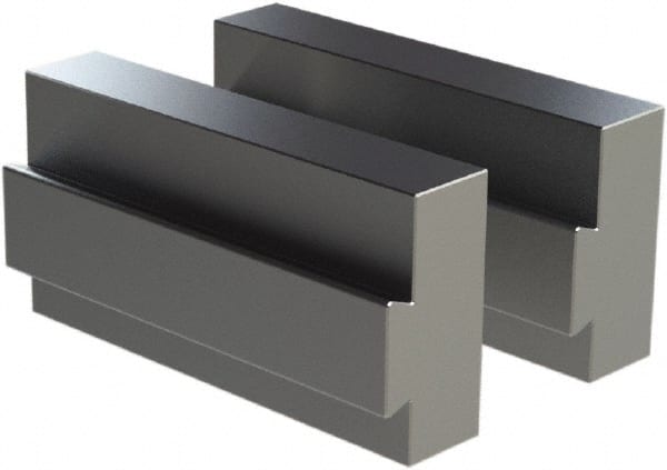 CarveSmart - 3/4" Wide x 2" High x 3/4" Thick, Flat/No Step Vise Jaw - Soft, Aluminum, Fixed Jaw, Compatible with 6" Vises - Exact Tooling