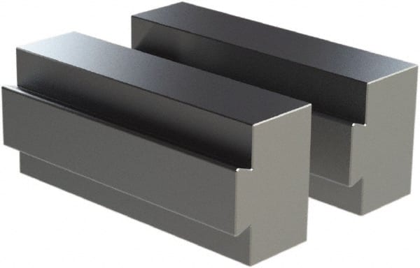 CarveSmart - 1" Wide x 1.71" High x 1" Thick, Flat/No Step Vise Jaw - Soft, Aluminum, Fixed Jaw, Compatible with 6" Vises - Exact Tooling