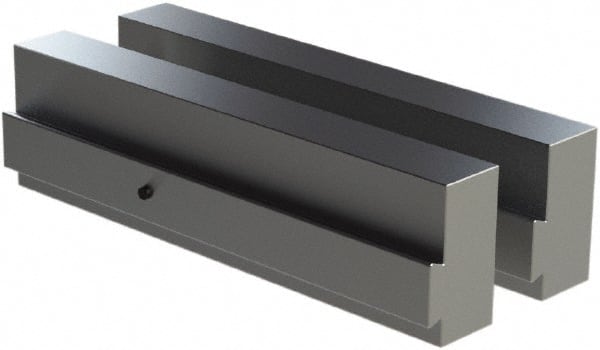 CarveSmart - 1" Wide x 2-1/4" High x 1" Thick, Flat/No Step Vise Jaw - Soft, Aluminum, Fixed Jaw, Compatible with 6" Vises - Exact Tooling