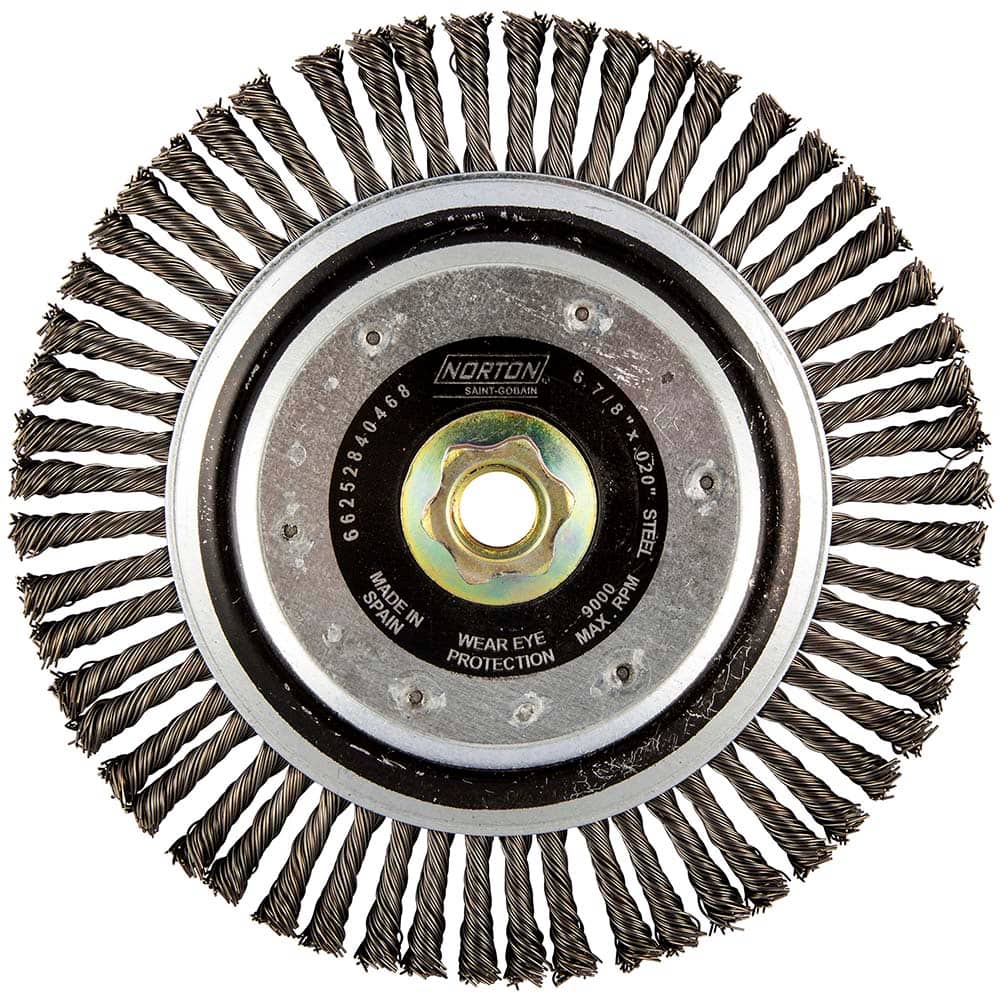 Norton - 6-7/8" OD, 5/8-11 Arbor Hole, Stringer Bead Carbon Wheel Brush - Exact Tooling