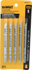 DeWALT - 4" Long, 8 Teeth per Inch, Cobalt Jig Saw Blade - Toothed Edge, 1/4" Wide x 0.06" Thick, T-Shank - Exact Tooling