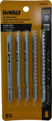 DeWALT - 4" Long, 10 Teeth per Inch, Cobalt Jig Saw Blade - Toothed Edge, 1/4" Wide x 0.06" Thick, T-Shank - Exact Tooling
