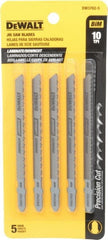 DeWALT - 4" Long, 10 Teeth per Inch, Cobalt Jig Saw Blade - Toothed Edge, 1/4" Wide x 0.06" Thick, T-Shank - Exact Tooling