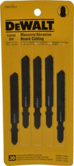 DeWALT - 3" Long, Carbide Grit Jig Saw Blade - Continuous Edge, 0.3" Wide x 0.06" Thick, T-Shank - Exact Tooling