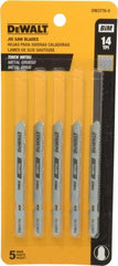DeWALT - 3" Long, 14 Teeth per Inch, High Carbon Steel Jig Saw Blade - Toothed Edge, 0.3" Wide x 0.035" Thick, T-Shank - Exact Tooling