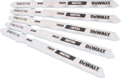 DeWALT - 3" Long, 24 Teeth per Inch, High Carbon Steel Jig Saw Blade - Toothed Edge, 0.3" Wide x 0.035" Thick, T-Shank - Exact Tooling