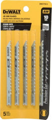 DeWALT - 4" Long, 10 Teeth per Inch, High Carbon Steel Jig Saw Blade - Toothed Edge, 1/4" Wide x 0.06" Thick, U-Shank - Exact Tooling