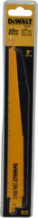 DeWALT - 9" Long, Bi-Metal Reciprocating Saw Blade - Tapered Profile, 5 to 8 TPI, Toothed Edge, Universal Shank - Exact Tooling