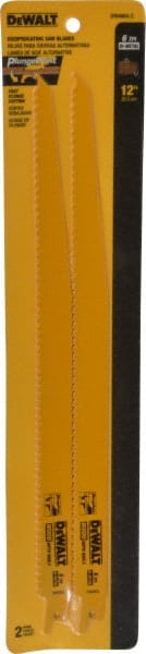 DeWALT - 12" Long, Bi-Metal Reciprocating Saw Blade - Tapered Profile, 6 TPI, Toothed Edge, Universal Shank - Exact Tooling