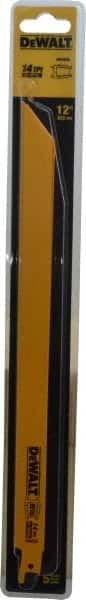 DeWALT - 12" Long x 3/4" Thick, Bi-Metal Reciprocating Saw Blade - Straight Profile, 14 TPI, Toothed Edge, Universal Shank - Exact Tooling