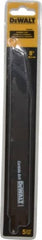 DeWALT - 8" Long x 1" Thick, Bi-Metal Reciprocating Saw Blade - Straight Profile, Continuous Edge, Universal Shank - Exact Tooling