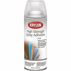Krylon - 11 oz Aerosol Clear Spray Adhesive - High Tack, 120°F Heat Resistance, 15 Sq Ft Coverage, High Strength Bond, 120 min Max Bonding Time, Flammable - Exact Tooling