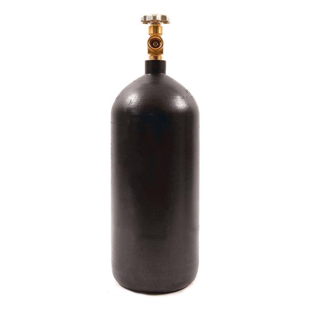Made in USA - Oxygen/Acetylene Torch Accessories; Type: Nitrogen Tank ; Gas Type: Nitrogen ; Diameter (Inch): 7 ; Container Size: 40 Cu. Ft. ; CGA Inlet Connection: 580 ; Color: Black - Exact Tooling