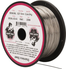 Welding Material - ER308L, 0.023 Inch Diameter, Stainless Steel MIG Welding Wire - 2 Lb. Roll - Exact Tooling
