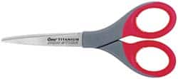 Clauss - 3-1/8" LOC, 7" OAL Titanium Shears - Right Hand, Straight Handle, For General Purpose Use - Exact Tooling