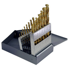 1/16-1/2 RHS / RHC HSS 118 Degree Radial Point General Purpose Jobber Lengh Drill Set - TiN - Exact Tooling