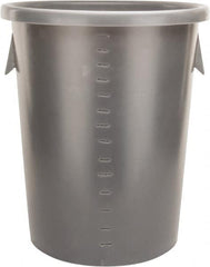 Bayhead Products - 40 Gal Gray Round Trash Can - Polyethylene, 29" High - Exact Tooling