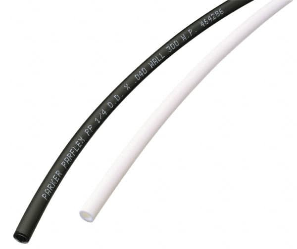 Parker - 3/16" ID x 5/16" OD, 1/16" Wall Thickness, 500' Long, Polypropylene Tube - White, 350 Max psi, 0 to 200°F - Exact Tooling