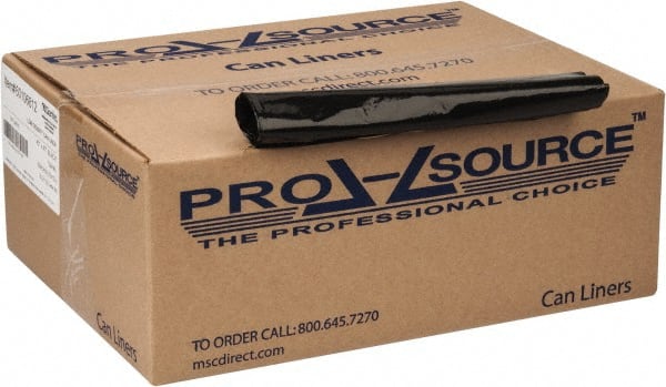PRO-SOURCE - 1.5 mil Thick, Heavy-Duty Trash Bags - 43" Wide x 47" High, Black - Exact Tooling