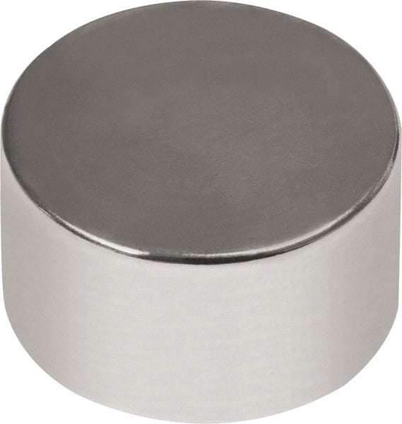 Mag-Mate - 3/4" Diam x 1/2" High Neodymium Rare Earth Magnet - 22 Lb Max Capacity, 180°F Max, Nickel Plated - Exact Tooling