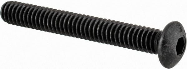 Value Collection - #5-40 UNC Hex Socket Drive, Button Screw - Alloy Steel, Black Oxide Finish, Fully Threaded, 1" Length Under Head - Exact Tooling