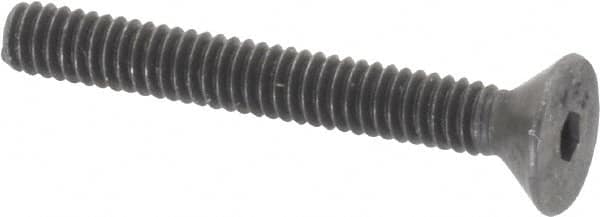 Value Collection - #5-40 UNC Hex Socket Drive, 82° Flat Screw - Alloy Steel, Black Oxide Finish, Fully Threaded, 1" OAL - Exact Tooling