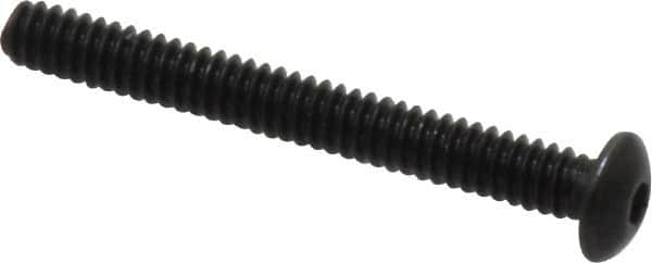 Value Collection - #4-40 UNC Hex Socket Drive, Button Screw - Alloy Steel, Black Oxide Finish, Fully Threaded, 1" Length Under Head - Exact Tooling