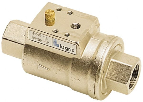 Legris - Air-Actuated Axial Valves Pipe Size: 1-1/2 (Inch) End Connections: FBSPPxFBSPP - Exact Tooling