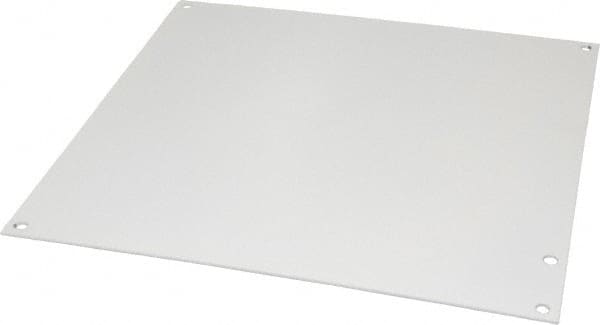 Cooper B-Line - 10-7/8" OAW x 10-7/8" OAH Powder Coat Finish Electrical Enclosure Nonperforated Panel - 12" x 12" Box, 14 Gauge Steel, Use with 12126-12CHC/12126-12CHSC/12126-12SC - Exact Tooling