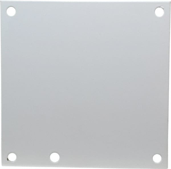 Cooper B-Line - 4-7/8" OAW x 4-7/8" OAH Powder Coat Finish Electrical Enclosure Nonperforated Panel - 6" x 6" Box, 14 Gauge Steel, Use with 664-12CHC/664-12CHQRC/664-12CHSC/664-12LC/664-12SC/664-FTC - Exact Tooling
