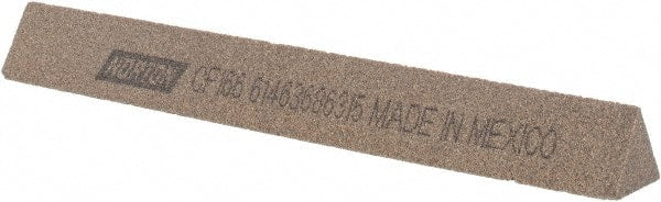Norton - 6" Long x 3/4" Wide x 3/4" Thick, Aluminum Oxide Sharpening Stone - Triangle, Coarse Grade - Exact Tooling