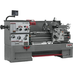 Jet - 14" Swing, 40" Between Centers, 230 Volt, Triple Phase Engine Lathe - 7MT Taper, 7-1/2 hp, 42 to 1,800 RPM, 3-1/8" Bore Diam, 40" Deep x 47" High x 97-1/2" Long - Exact Tooling