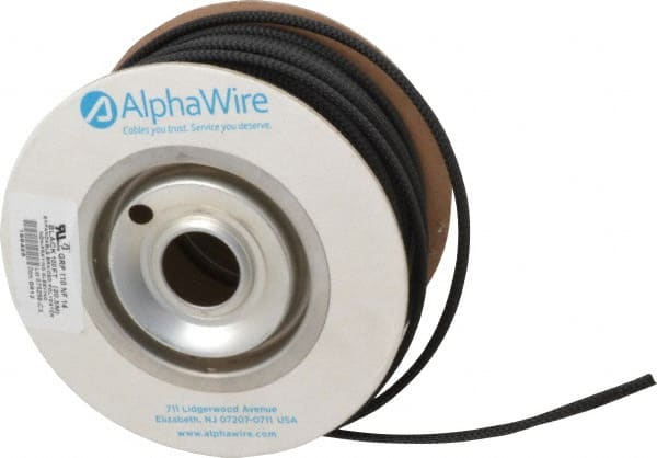 Alpha Wire - 11.13mm ID, Black PET Expandable Cable Sleeve - 100' Coil Length, -103 to 257°F - Exact Tooling