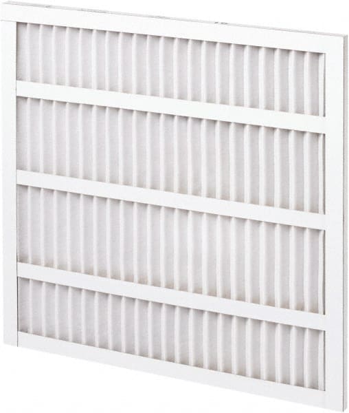 Made in USA - 12" Noml Height x 12" Noml Width x 1" Noml Depth, 35% Capture Efficiency, Wireless Pleated Air Filter - MERV 8, Synthetic, Integrated Clay Coated Paper Board Frame, 300 Max FPM, 300 CFM, For Any Unit - Exact Tooling