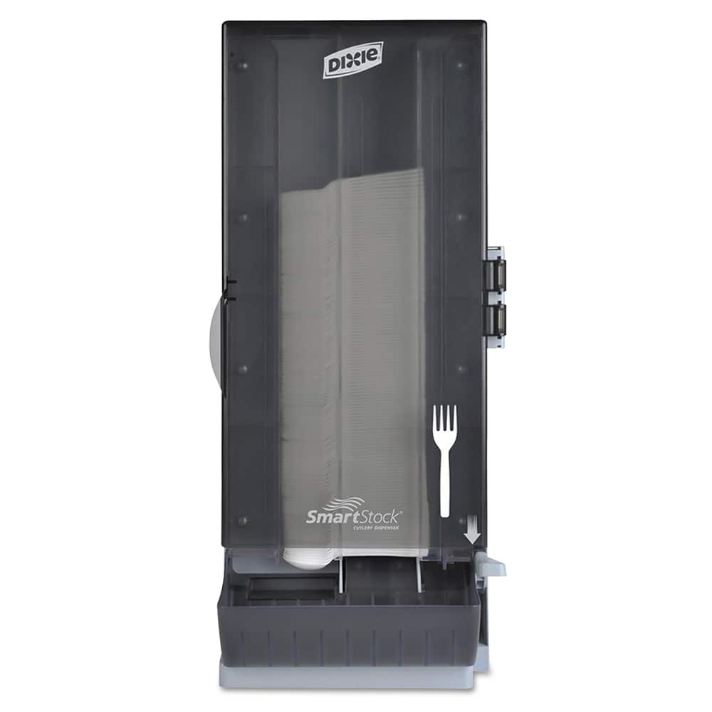 Dixie - Paper & Plastic Cups, Plates, Bowls & Utensils; Breakroom Accessory Type: Cutlery Bin ; Breakroom Accessory Description: Utensil Dispensers-Tower-Fork ; Color: Smoke - Exact Tooling