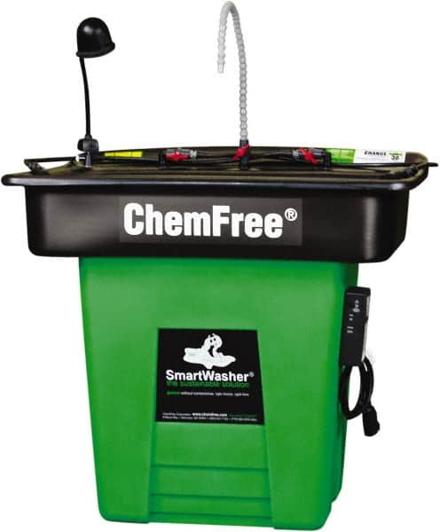 CRC - Free Standing Water-Based Parts Washer - 25 Gal Max Operating Capacity, Plastic Tank, 42" Long x 48" Wide - Exact Tooling