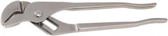 Aven - 9-1/2" OAL, 1-1/4" Max Capacity, 25mm Jaw Length x 1/4" Jaw Width, 4 Position Groove Joint Tongue & Groove Pliers - Serrated Angled Jaws, Angle Head, Stainless Steel Handles - Exact Tooling