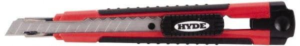 Hyde Tools - Snap Knife - 8-5/8" OAL, 3 Blades, Polystyrene (High Impact) Handle - Exact Tooling