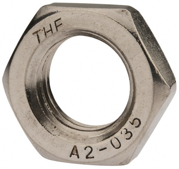 Value Collection - M24x3.00 Metric Coarse Stainless Steel Right Hand Hex Jam Nut - 36mm Across Flats, 12mm High, Uncoated - Exact Tooling
