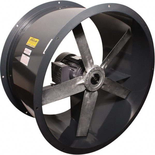 Americraft - 1 hp 24" Explosion Proof Direct Drive Tube Axial Duct Fan - 7,425 CFM at 0 Static Pressure, 1,725 RPM, Single Phase - Exact Tooling