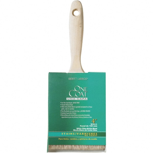 Krylon - 11/16" Flat White China Bristle Wall Brush - 4" Bristle Length, 3-1/4" Wood Beavertail Handle - Exact Tooling