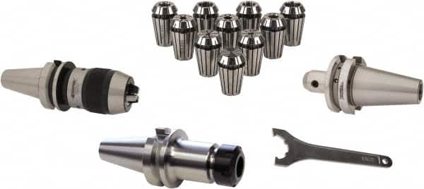 Accupro - 0.02 to 0.393", 0.078 to 0.787" Collets, 39 Piece, BT40 Rotary Tooling Package - Exact Tooling